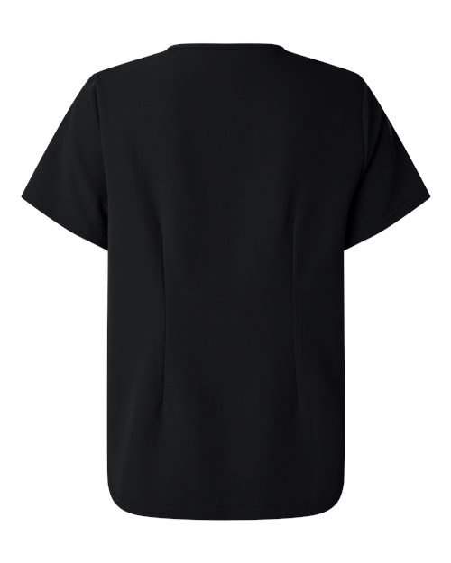 Jaanuu W10001 Women's Rhena Essential 1-Pocket Scrub V-Neck Top #color_Black
