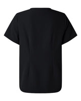 Jaanuu W10001 Women's Rhena Essential 1-Pocket Scrub V-Neck Top #color_Black