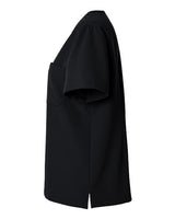 Jaanuu W10001 Women's Rhena Essential 1-Pocket Scrub V-Neck Top #color_Black