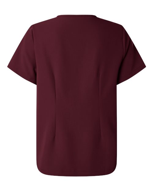 Jaanuu W10001 Women's Rhena Essential 1-Pocket Scrub V-Neck Top #color_Burgundy