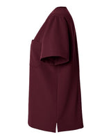 Jaanuu W10001 Women's Rhena Essential 1-Pocket Scrub V-Neck Top #color_Burgundy