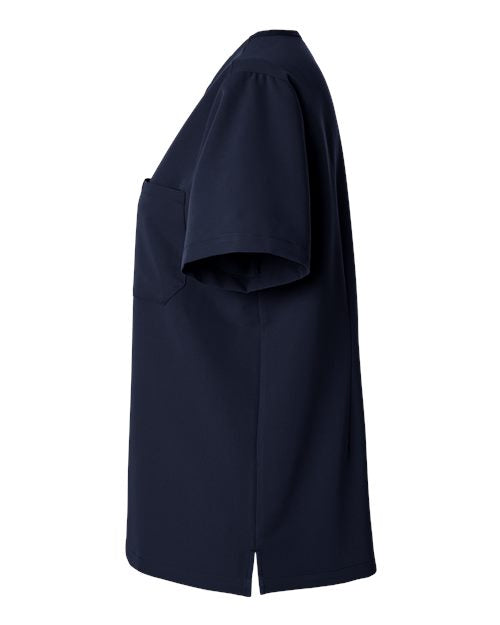 Jaanuu W10001 Women's Rhena Essential 1-Pocket Scrub V-Neck Top #color_Midnight Navy