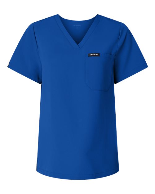 Jaanuu W10001 Women's Rhena Essential 1-Pocket Scrub V-Neck Top #color_Royal Blue