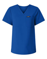 Jaanuu W10001 Women's Rhena Essential 1-Pocket Scrub V-Neck Top #color_Royal Blue