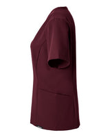 Jaanuu W10003 Women's Calix Fit & Flare Scrub V-Neck Top #color_Burgundy