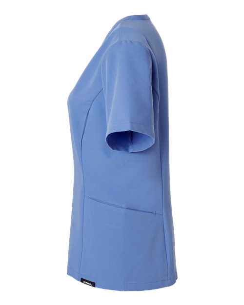 Jaanuu W10003 Women's Calix Fit & Flare Scrub V-Neck Top #color_Ceil Blue