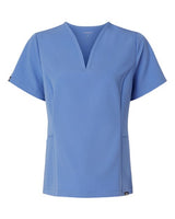 Jaanuu W10003 Women's Calix Fit & Flare Scrub V-Neck Top #color_Ceil Blue