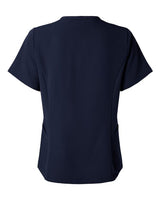 Jaanuu W10003 Women's Calix Fit & Flare Scrub V-Neck Top #color_Midnight Navy