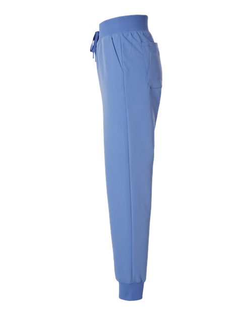 Jaanuu W20003 Women's Silex Knit-Waist Scrub Joggers #color_Ceil Blue