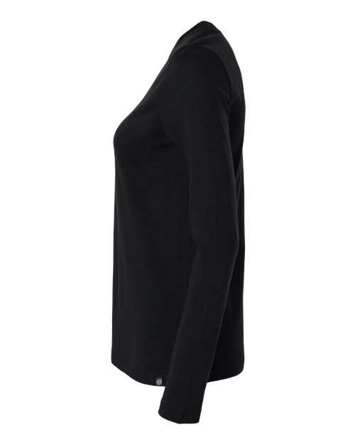 Jaanuu W30002U Women's RegenX Cotton Underscrub Long Sleeve T-Shirt #color_Black