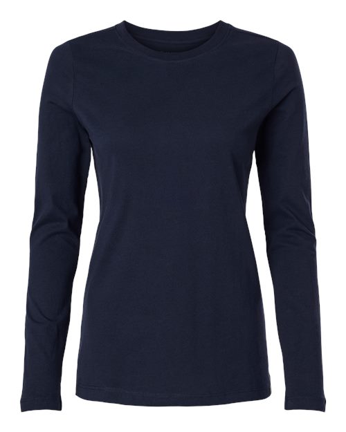 Jaanuu W30002U Women's RegenX Cotton Underscrub Long Sleeve T-Shirt #color_Midnight Navy