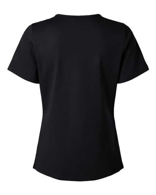 Jaanuu W30003 Women's Cesi Ultrasoft Scrub V-Neck Top #color_Black