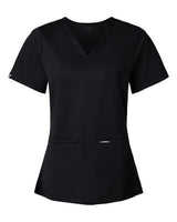 Jaanuu W30003 Women's Cesi Ultrasoft Scrub V-Neck Top #color_Black