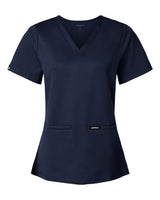 Jaanuu W30003 Women's Cesi Ultrasoft Scrub V-Neck Top #color_Midnight Navy