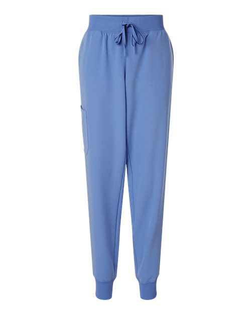 Jaanuu W20003P Women's Silex Knit-Waist Scrub Joggers - Petite Sizes #color_Ceil Blue