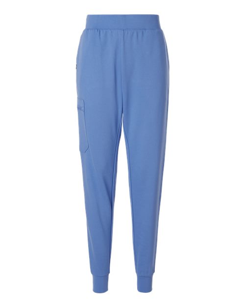 Jaanuu W40001P Women's Rubi Ultrasoft Scrub Joggers - Petite Sizes #color_Ceil Blue