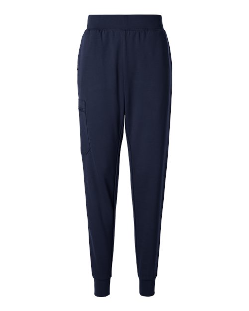 Jaanuu W40001P Women's Rubi Ultrasoft Scrub Joggers - Petite Sizes #color_Midnight Navy