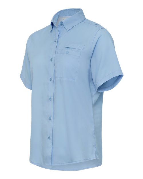 Paragon 704 Women's Hatteras Performance Short Sleeve Fishing Shirt #color_Blue Mist