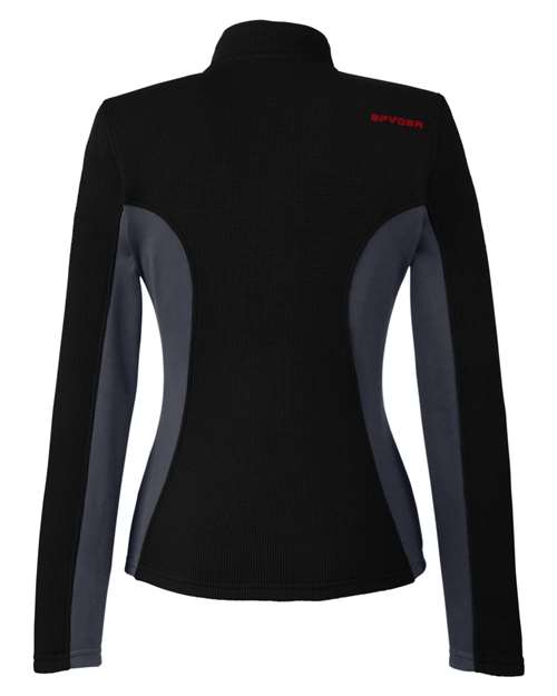 Spyder 187335 Ladies' Constant Full-Zip Sweater Fleece Jacket #color_BLACK/ PLR/ RED