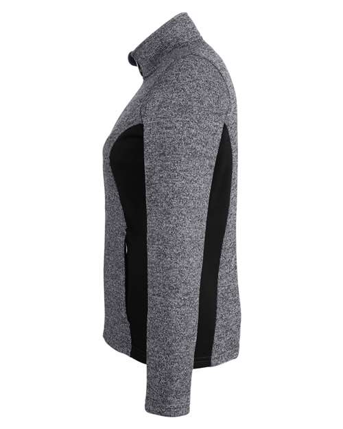 Spyder 187335 Ladies' Constant Full-Zip Sweater Fleece Jacket #color_BLACK HTHR/ BLK