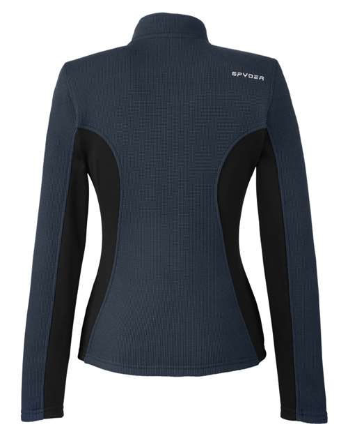 Spyder 187335 Ladies' Constant Full-Zip Sweater Fleece Jacket #color_FRNTIER/ BLK/ WH