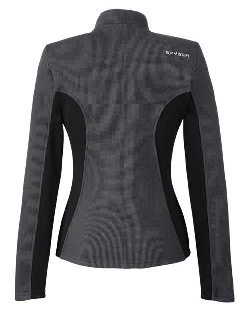 Spyder 187335 Ladies' Constant Full-Zip Sweater Fleece Jacket #color_POLAR/ BLK/ WHT