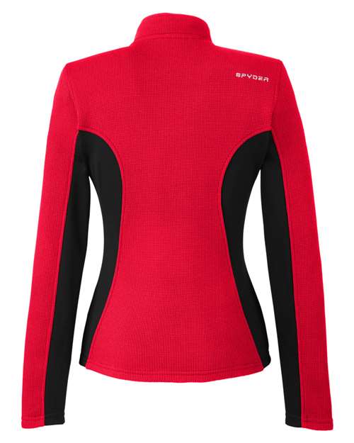 Spyder 187335 Ladies' Constant Full-Zip Sweater Fleece Jacket #color_RED/ BLACK/ WHT