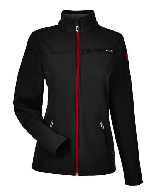 Spyder 187337 Ladies' Transport Soft Shell Jacket #color_BLACK/ RED