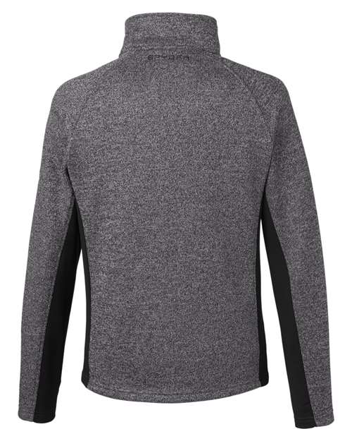 Spyder 187330 Men's Constant Full-Zip Sweater Fleece Jacket #color_BLACK HTHR/ BLK