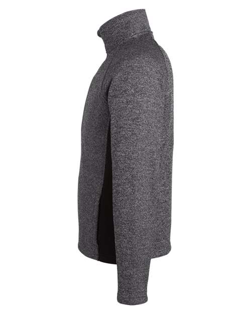 Spyder 187330 Men's Constant Full-Zip Sweater Fleece Jacket #color_BLACK HTHR/ BLK