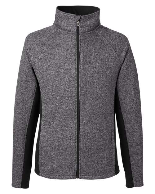 Spyder 187330 Men's Constant Full-Zip Sweater Fleece Jacket #color_BLACK HTHR/ BLK