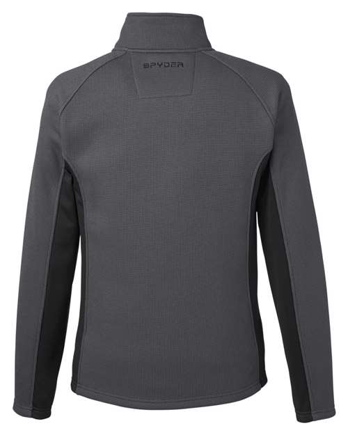 Spyder 187330 Men's Constant Full-Zip Sweater Fleece Jacket #color_POLAR/ BLK/ BLK