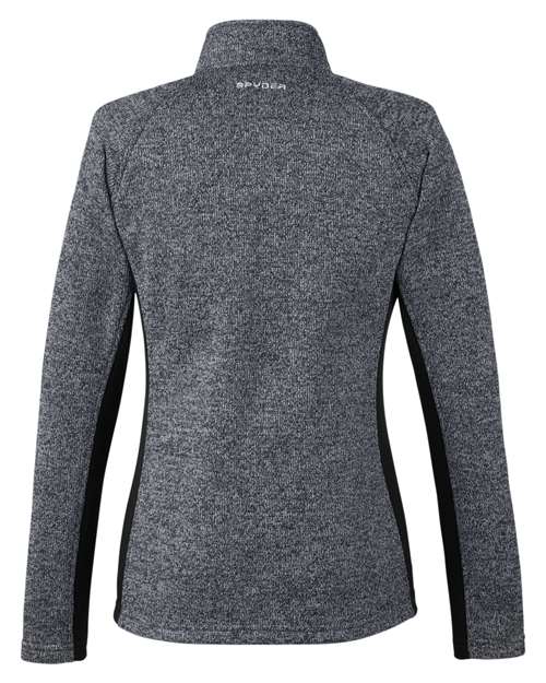 Spyder S16562 Ladies' Constant Half-Zip Sweater #color_BLACK HTHR/ BLK