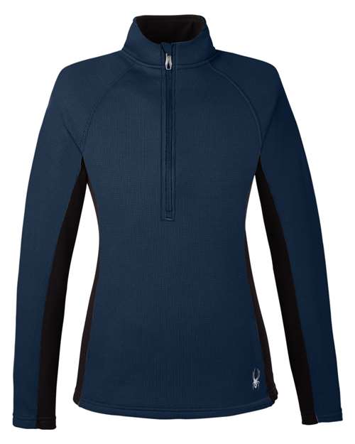 Spyder S16562 Ladies' Constant Half-Zip Sweater #color_FRONTIER/ BLACK