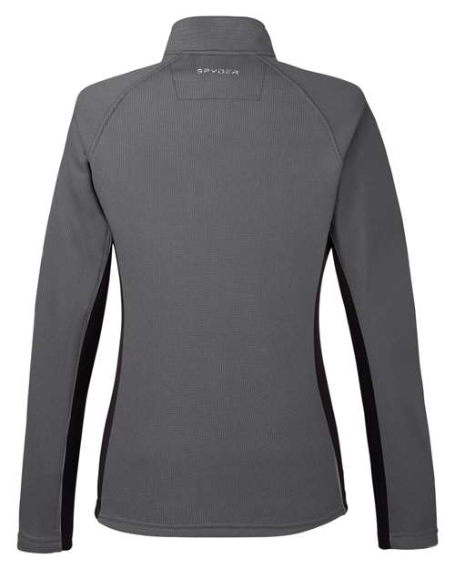 Spyder S16562 Ladies' Constant Half-Zip Sweater #color_POLAR/ BLACK