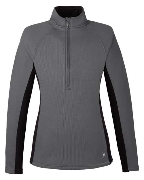 Spyder S16562 Ladies' Constant Half-Zip Sweater #color_POLAR/ BLACK