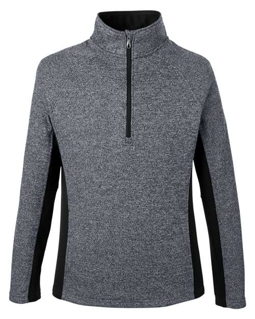 Spyder S16561 Men's Constant Half-Zip Sweater #color_BLACK HTHR/ BLK