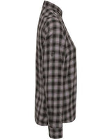 Artisan Collection by Reprime RP350 Ladies' Mulligan Check Long-Sleeve Cotton Shirt #color_STEEL/ BLACK