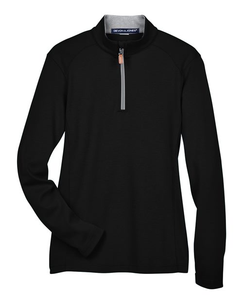 Devon & Jones DG479W Ladies' DRYTEC20 Performance Quarter-Zip #color_BLK/ GR HT/ GRPH