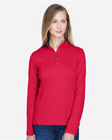 Devon & Jones DG479W Ladies' DRYTEC20 Performance Quarter-Zip #color_RED/ NAVY/ RED