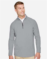 Devon & Jones DG480 CrownLux Performance Men's Clubhouse Micro-Stripe Quarter-Zip #color_BLACK