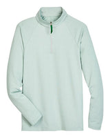 Devon & Jones DG480 CrownLux Performance Men's Clubhouse Micro-Stripe Quarter-Zip #color_KELLY GREEN