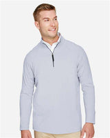 Devon & Jones DG480 CrownLux Performance Men's Clubhouse Micro-Stripe Quarter-Zip #color_NAVY