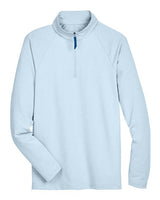 Devon & Jones DG480 CrownLux Performance Men's Clubhouse Micro-Stripe Quarter-Zip #color_OCEAN BLUE