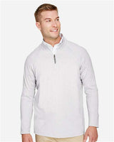 Devon & Jones DG480 CrownLux Performance Men's Clubhouse Micro-Stripe Quarter-Zip #color_SILVER