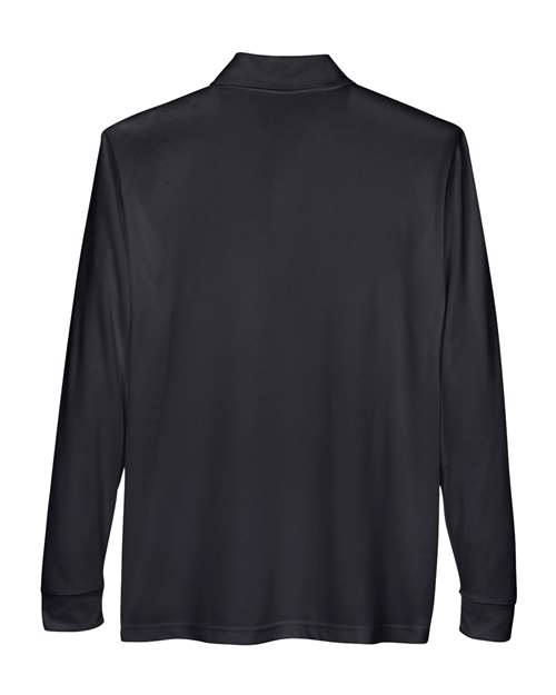 Core 365 88192P Adult Pinnacle Performance Long-Sleeve Piqu Polo with Pocket #color_BLACK