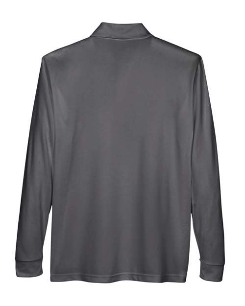 Core 365 88192P Adult Pinnacle Performance Long-Sleeve Piqu Polo with Pocket #color_CARBON