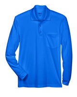 Core 365 88192P Adult Pinnacle Performance Long-Sleeve Piqu Polo with Pocket #color_TRUE ROYAL