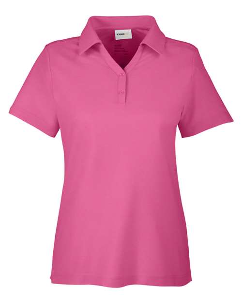 Core 365 CE112W Ladies' Fusion ChromaSoft Pique Polo #color_CHARITY PINK