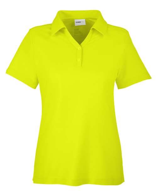 Core 365 CE112W Ladies' Fusion ChromaSoft Pique Polo #color_SAFETY YELLOW